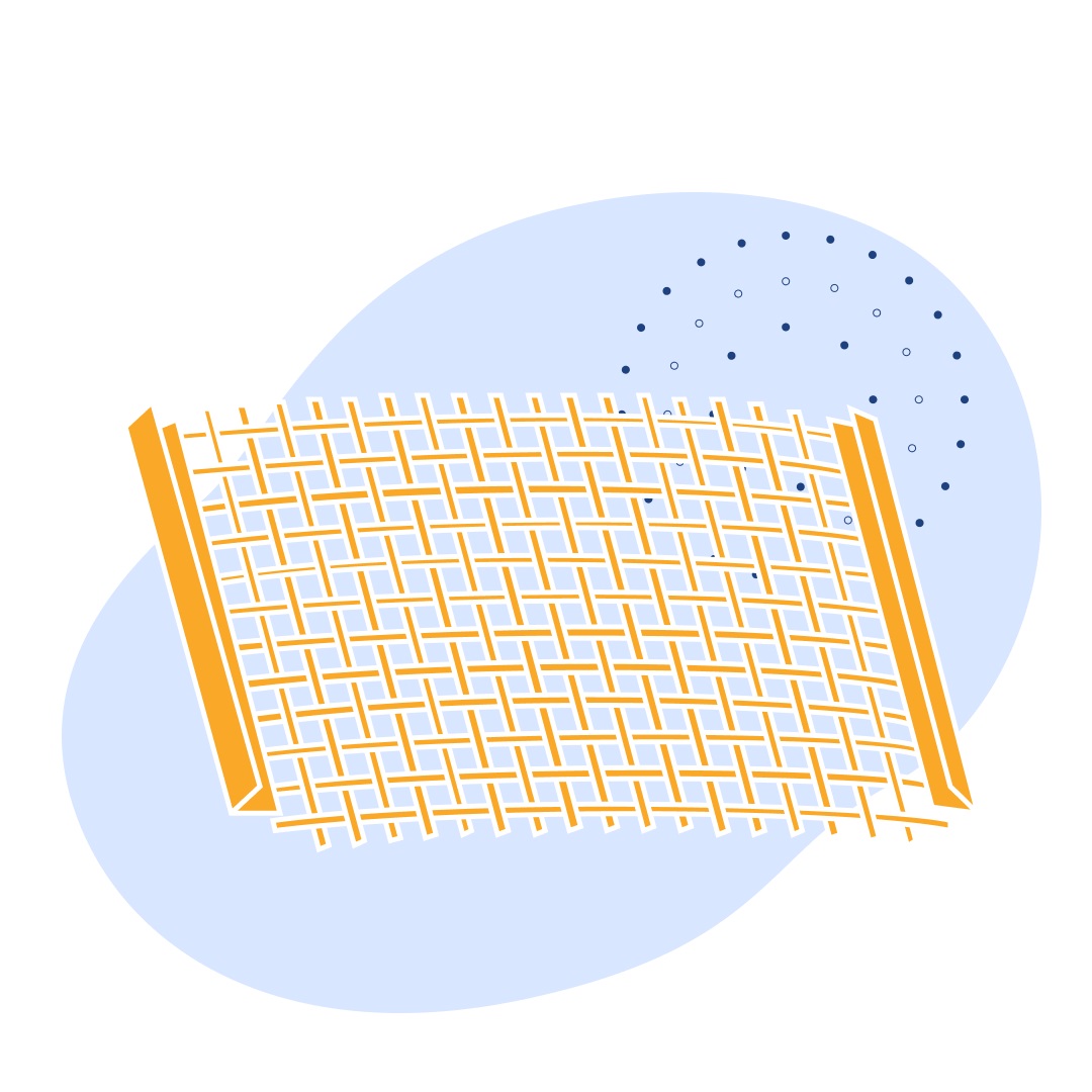 Сито с поперечной натяжкой 4х4 мм 1570х1065x2 мм