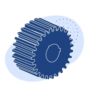 Подвенцовая шестерня 10-45 мм Ст46